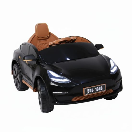 صورة سيارة اطفال تسلا 12 فولت بعدة الوان - اسود